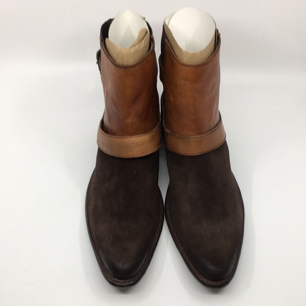 Marco Delli Tyler Ankle Boots mahogany suede and British tan leather Sz EU 42 M9 - Picture 5 of 16